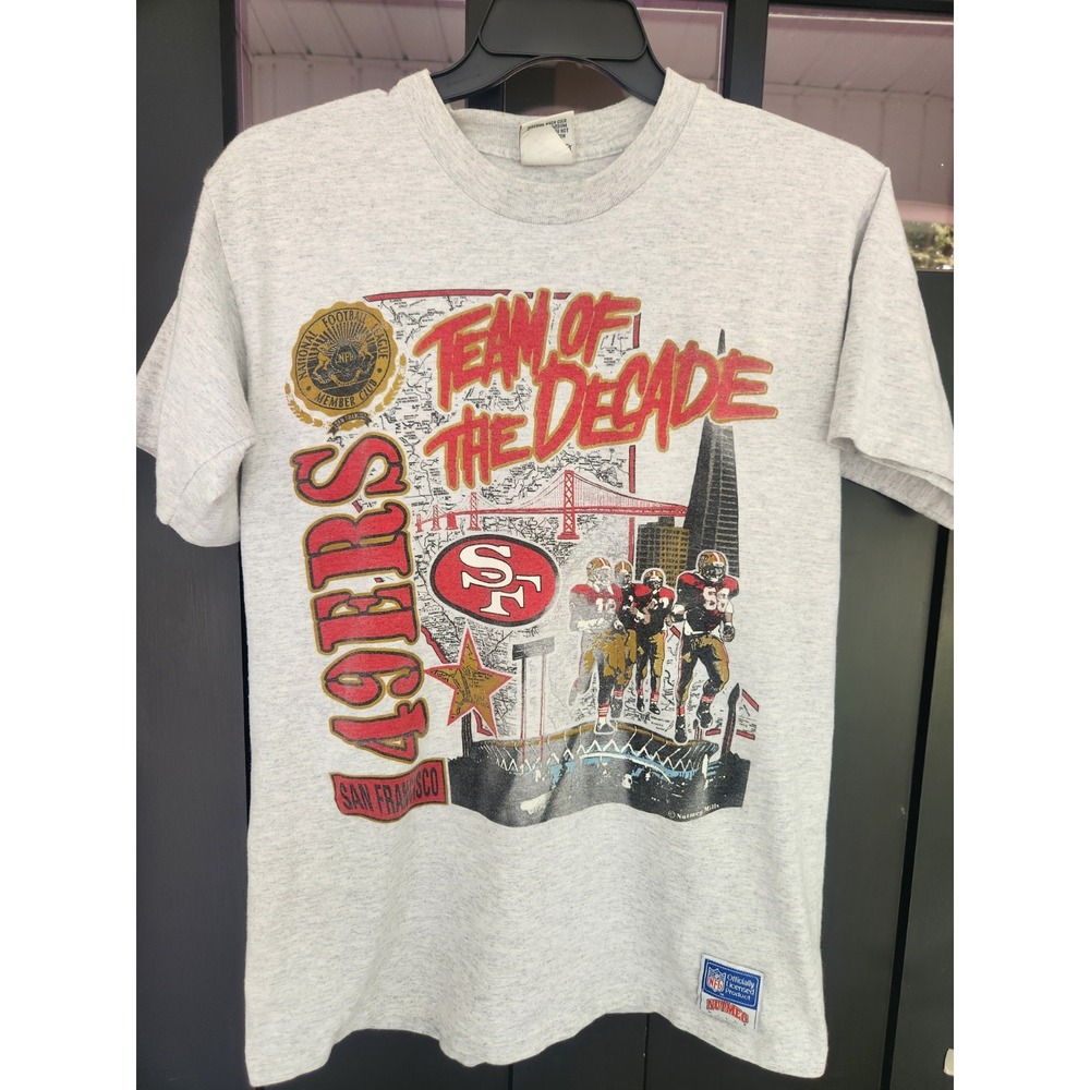 VTG San Francisco 49ers Team Of The Decade Nutmeg T-Shirt Size L USA